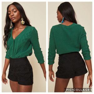 LPA High Waist Short With Side Ruffles Black NWT